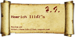 Hemrich Illés névjegykártya